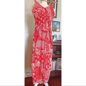 Red maxi beach dress